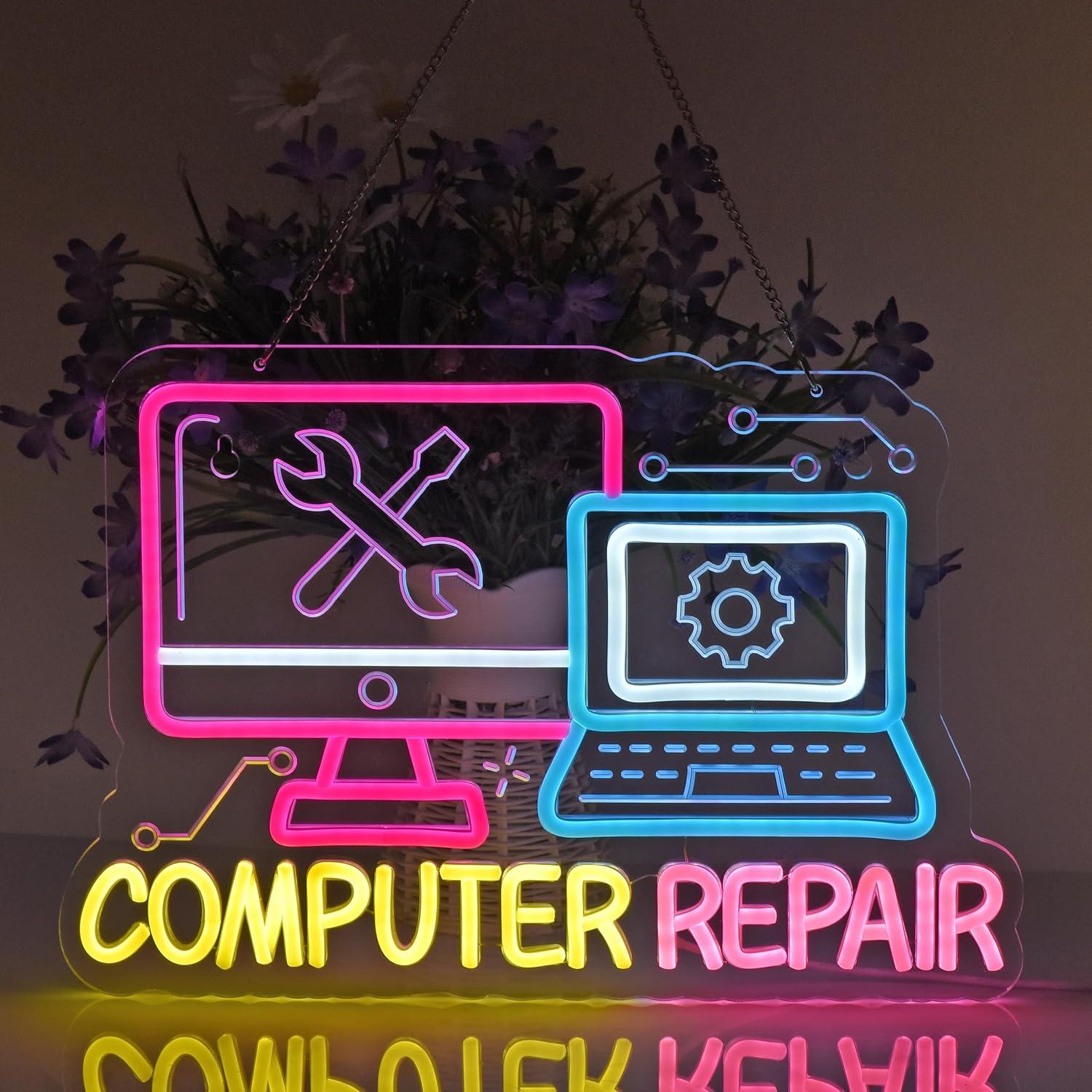 Computer Repair Neon Sign USB  - Electronics Repair Store recension och pris